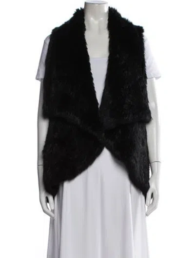 Pre-owned Alice And Olivia Fur Vest In Black