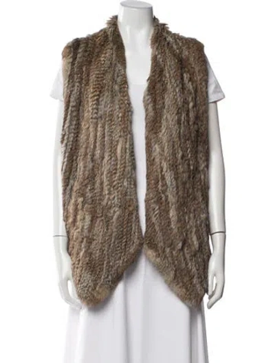 Pre-owned Alice And Olivia Fur Vest In Brown