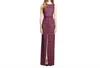 Alice And Olivia Gemma Plum Lace Long Mermaid Dress In Burgundy In Purple
