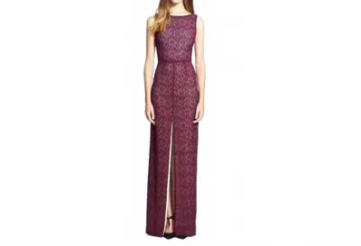 Alice And Olivia Gemma Plum Lace Long Mermaid Dress In Burgundy In Purple