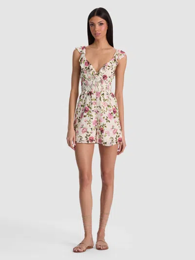 Alice And Olivia Gemma Romper In Multi