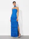 Alice And Olivia Georgie Embellished Gown In Blue