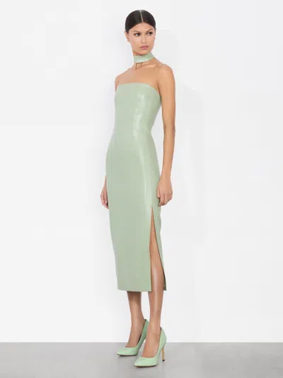 Alice And Olivia Georgie Vegan Midi Dress In Green