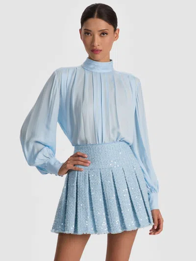 Alice And Olivia Gertrude Blouse In Blue