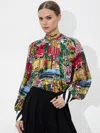 Alice And Olivia Alice + Olivia Printed Blouse In Vacation Dreams
