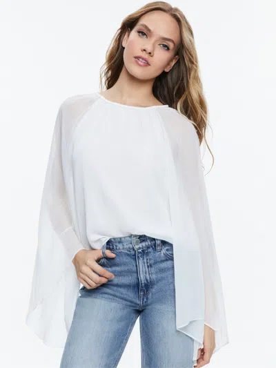 Alice And Olivia Gitana Blouson Cropped Top In White