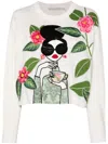 Alice And Olivia Alice + Olivia Cotton-blend Gleeson Sweatshirt In White