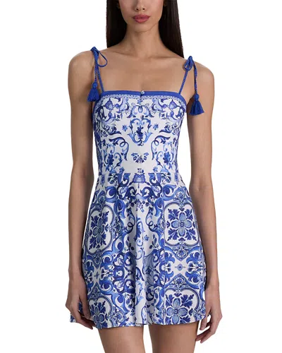 Alice And Olivia Glinda Tassel Dress Solstice In Blue