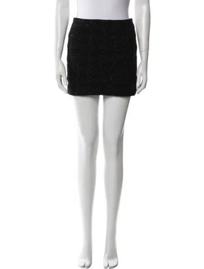 Pre-owned Alice And Olivia Glitter Accents Mini Skirt In Black