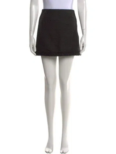 Pre-owned Alice And Olivia Glitter Accents Mini Skirt In Black