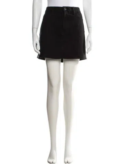 Pre-owned Alice And Olivia Glitter Accents Mini Skirt In Black