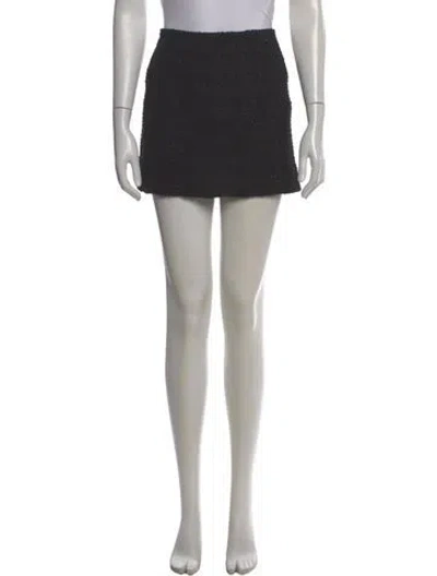 Pre-owned Alice And Olivia Glitter Accents Mini Skirt In Gray