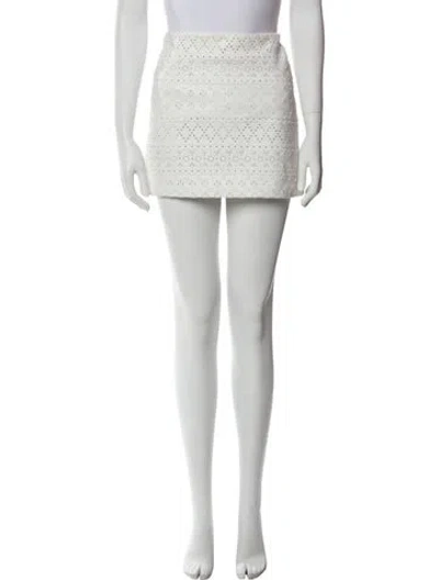 Pre-owned Alice And Olivia Glitter Accents Mini Skirt In Neutral
