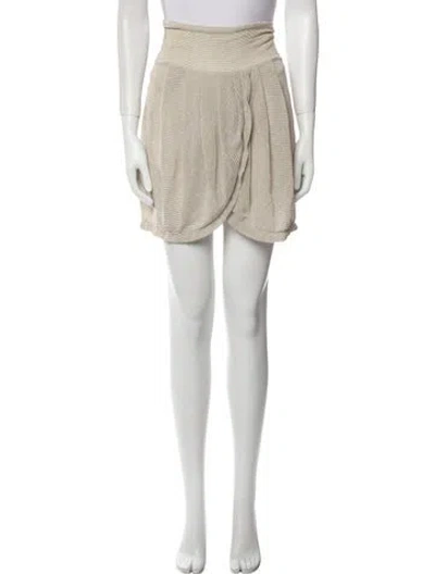 Pre-owned Alice And Olivia Glitter Accents Mini Skirt In Neutral