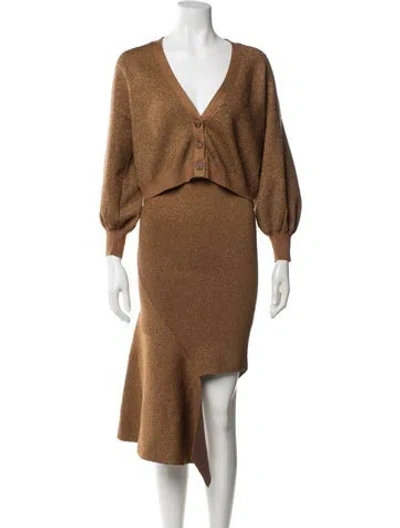 Pre-owned Alice And Olivia Glitter Accents Skirt Set