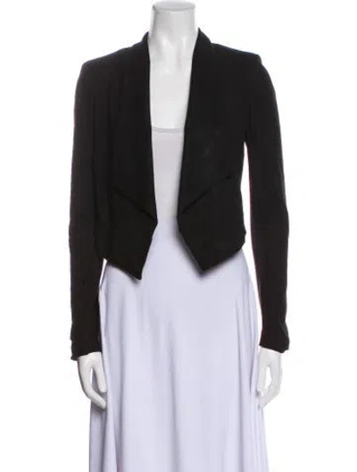 Pre-owned Alice And Olivia Goat Leather Blazer In Black