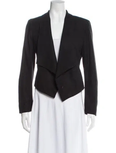 Pre-owned Alice And Olivia Goat Leather Blazer In Gray