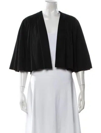 Pre-owned Alice And Olivia Goat Leather Cape In Black