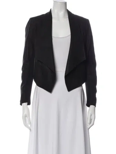 Pre-owned Alice And Olivia Goat Leather Evening Jacket In Black