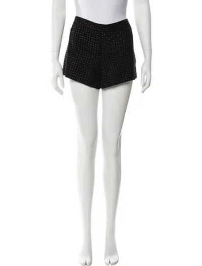Pre-owned Alice And Olivia Goat Leather Mini Shorts In Black
