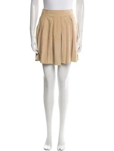 Pre-owned Alice And Olivia Goat Leather Mini Skirt In Blue