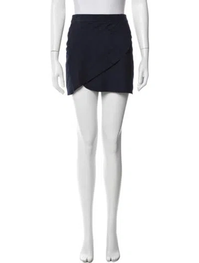 Pre-owned Alice And Olivia Goat Leather Mini Skirt In White