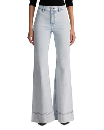 Alice And Olivia Gorgeous High Rise Flare Jeans In Darla Light Indigo In Blue