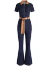 Alice And Olivia Gorgeous Wide Leg Jumpsuit In Blue