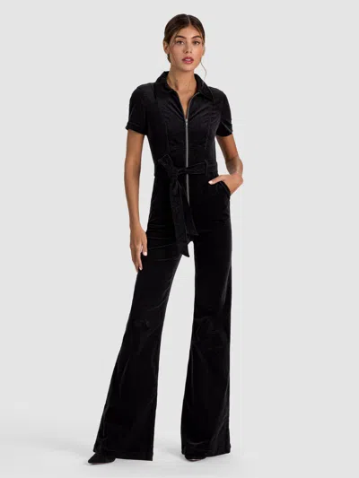 Alice And Olivia Gorgeous Wide Leg Jumpsuit In Black