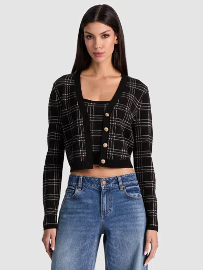 Alice And Olivia Grace Cashmere Cardigan In Black