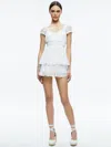 Alice And Olivia Alice + Olivia Gracie Ruffle Chiffon Eyelet Romper In Off White