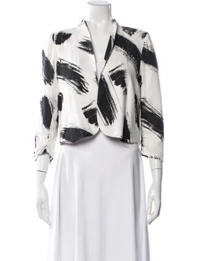 Pre-owned Alice And Olivia Graphic Print Blazer In Black/white