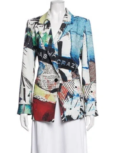 Pre-owned Alice And Olivia Graphic Print Blazer In Multicolor