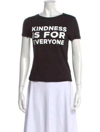 Pre-owned Alice And Olivia Graphic Print Crew Neck T-shirt In Black