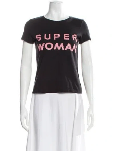 Pre-owned Alice And Olivia Graphic Print Crew Neck T-shirt In Multi