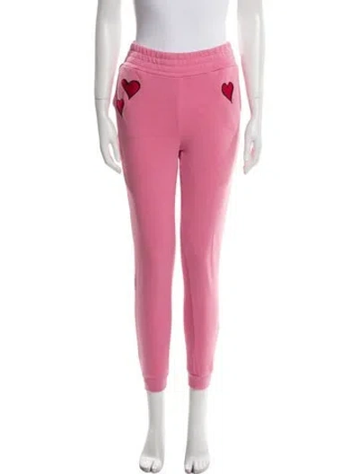 Pre-owned Alice And Olivia Graphic Print Embroidered Accent Sweatpants In Pink
