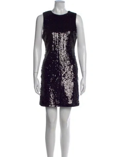 Pre-owned Alice And Olivia Graphic Print Mini Dress In Black