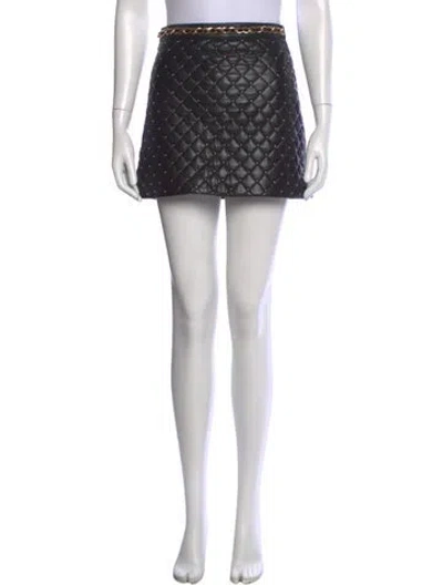 Pre-owned Alice And Olivia Graphic Print Mini Skirt In Black