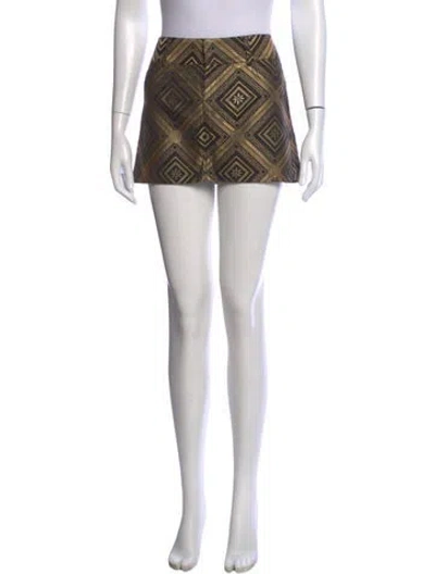 Pre-owned Alice And Olivia Graphic Print Mini Skirt In Black