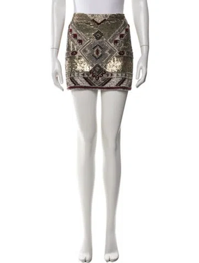 Pre-owned Alice And Olivia Graphic Print Mini Skirt In Neutral