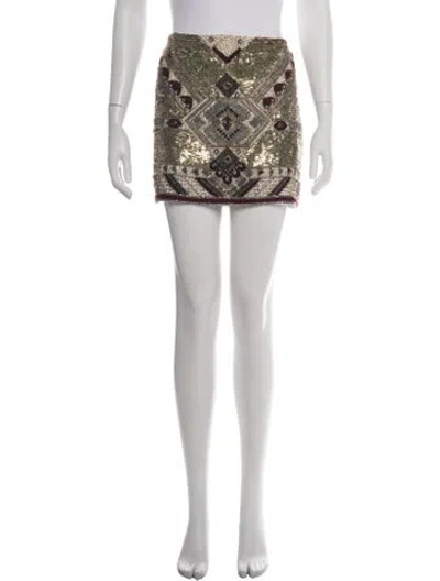 Pre-owned Alice And Olivia Graphic Print Mini Skirt In Purple
