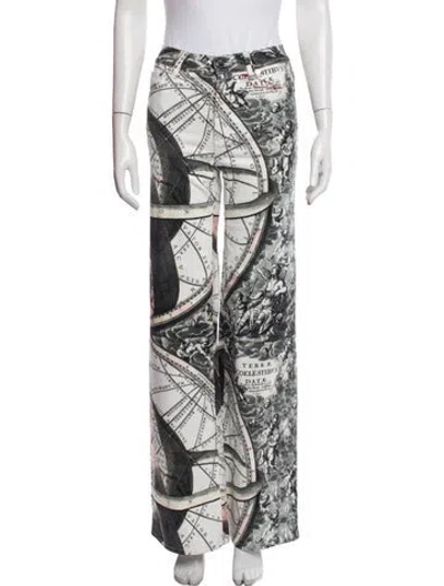Pre-owned Alice And Olivia Graphic Print Wide Leg Pants W/ Tags In Multi