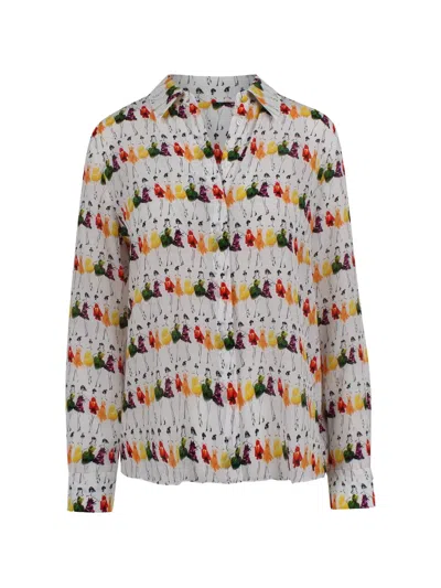 Alice And Olivia Graphic-print Long-sleeve Shirt In Multi