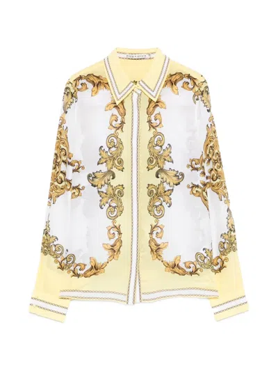 Alice And Olivia Graphic-print Shirt In Yellow