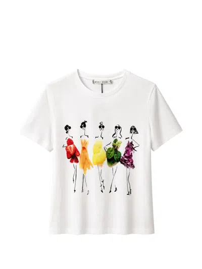 Alice And Olivia Graphic-print T-shirt In White