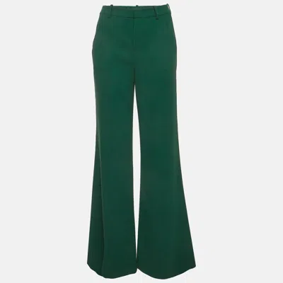 Pre-owned Alice And Olivia Green Crepe Wide Leg Trousers M