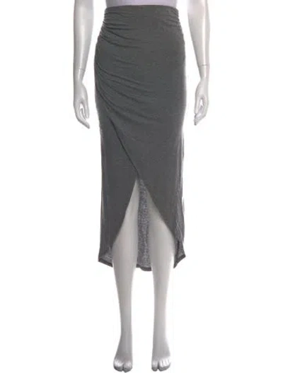 Pre-owned Alice And Olivia Grosgrain Trim Midi Length Skirt In Grey