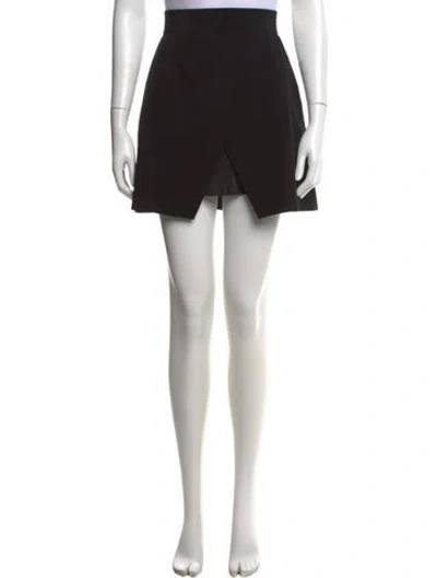 Pre-owned Alice And Olivia Grosgrain Trim Mini Skirt In Black