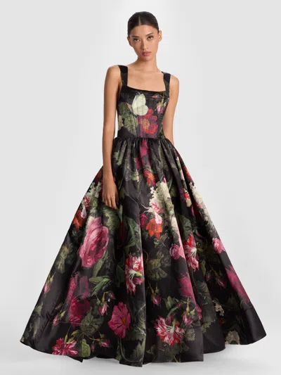 Alice And Olivia Guinevere Ballgown In Black