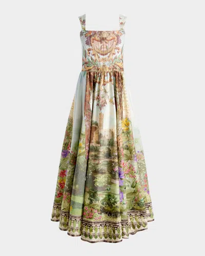 Alice And Olivia Guinevere Bustier Dress In Garden Landscape